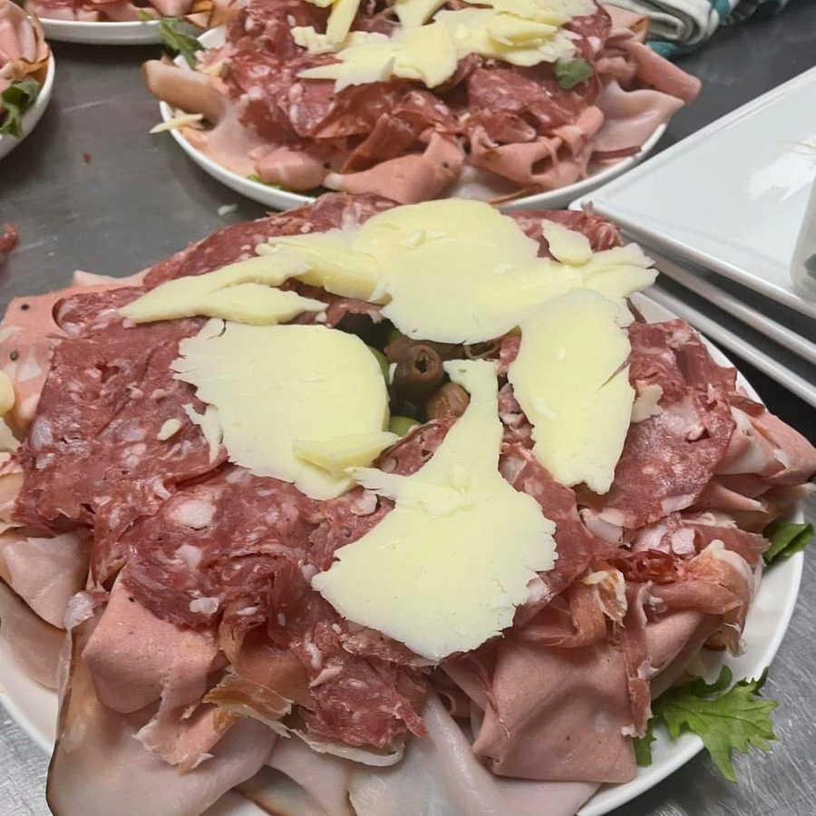 Antipasto platter ready for the table at Ciao Baby